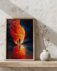 Antelope Canyon Art Print, Father And Son Wall Decor - Desert Sandstone Landscape