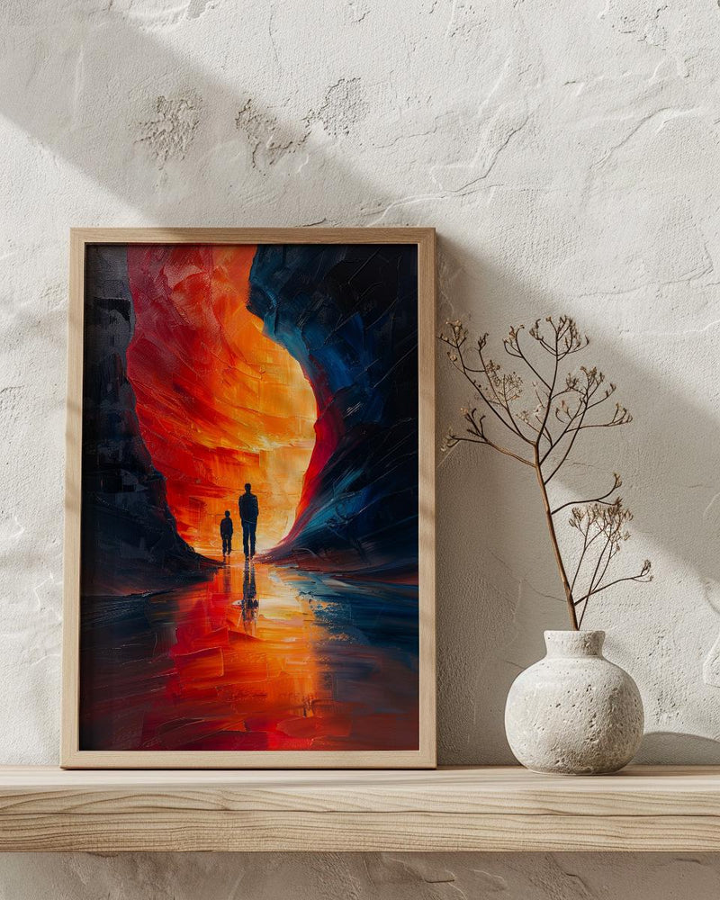 Antelope Canyon Art Print, Father And Son Wall Decor - Desert Sandstone Landscape