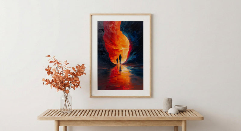 Antelope Canyon Art Print, Father And Son Wall Decor - Desert Sandstone Landscape