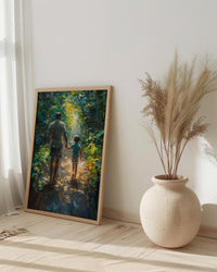 Amazon Rainforest Poster, Father And Child Art - Explorer Dad Gift