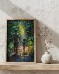 Amazon Rainforest Poster, Father And Child Art - Explorer Dad Gift
