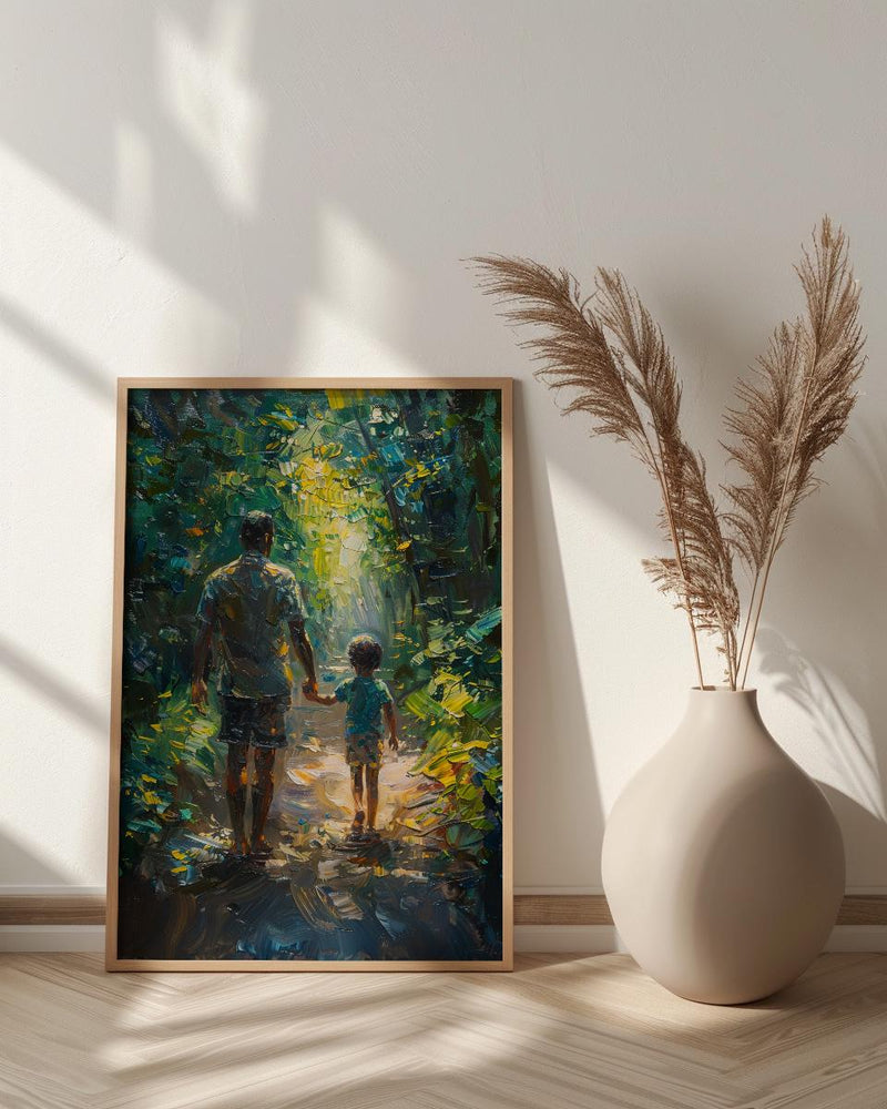 Amazon Rainforest Poster, Father And Child Art - Explorer Dad Gift