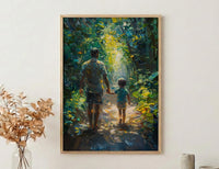 Amazon Rainforest Poster, Father And Child Art - Explorer Dad Gift