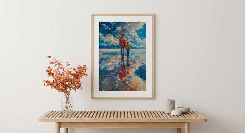 Salar De Uyuni Wall Art, Father And Son Print - Wanderlust Travel Decor
