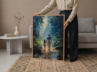 Costa Rica Forest Poster, Father And Daughter Wall Art - Nature Lover Gift