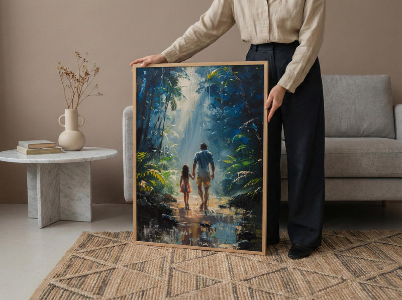 Costa Rica Forest Poster, Father And Daughter Wall Art - Nature Lover Gift