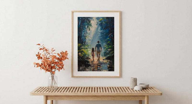 Costa Rica Forest Poster, Father And Daughter Wall Art - Nature Lover Gift