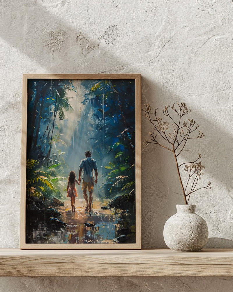 Costa Rica Forest Poster, Father And Daughter Wall Art - Nature Lover Gift