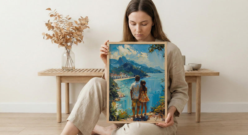 Rio De Janeiro Art Print, Father And Daughter Poster - Gift For Dad