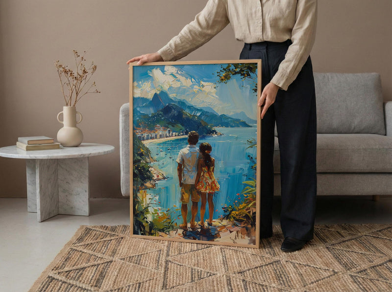 Rio De Janeiro Art Print, Father And Daughter Poster - Gift For Dad