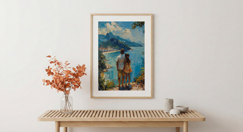 Rio De Janeiro Art Print, Father And Daughter Poster - Gift For Dad