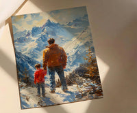 Swiss Alps Art Print, Father And Son Landscape Poster - Fathers Day Gift