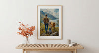 Scottish Highlands Poster, Father And Son Art - Dad Birthday Gift