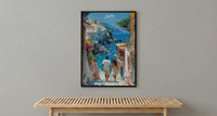 Amalfi Coast Art Print, Father And Daughter Poster - Summer Coastal Decor