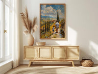 Tuscany Landscape Wall Art, Father And Son Print - Fathers Day Gift