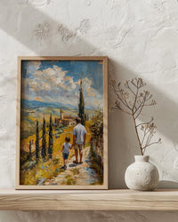 Tuscany Landscape Wall Art, Father And Son Print - Fathers Day Gift