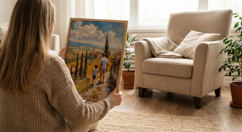 Tuscany Landscape Wall Art, Father And Son Print - Fathers Day Gift
