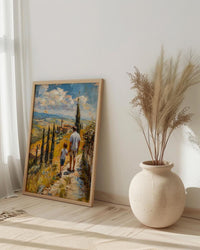 Tuscany Landscape Wall Art, Father And Son Print - Fathers Day Gift