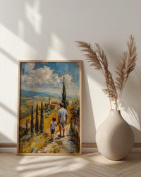 Tuscany Landscape Wall Art, Father And Son Print - Fathers Day Gift