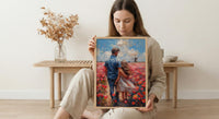 Tulip Field Wall Art, Father And Daughter Print - Fathers Day Gift