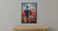 Tulip Field Wall Art, Father And Daughter Print - Fathers Day Gift