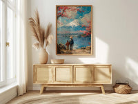 Mount Fuji Art Print, Father And Son Landscape Poster - Fathers Day Gift
