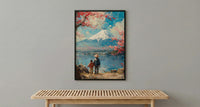 Mount Fuji Art Print, Father And Son Landscape Poster - Fathers Day Gift