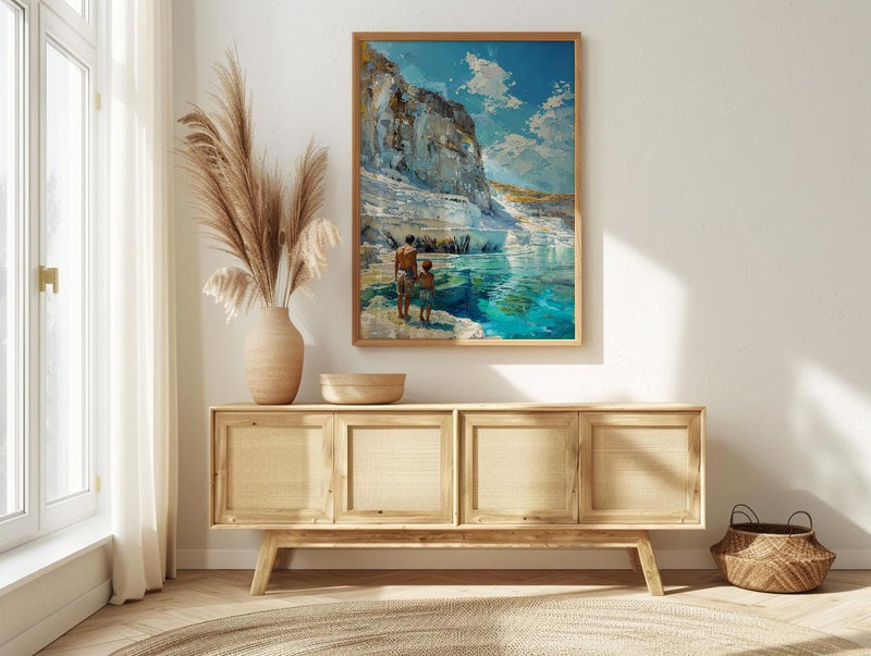 Pamukkale Turkey Poster, Father And Son Art - Travel Lover Gift