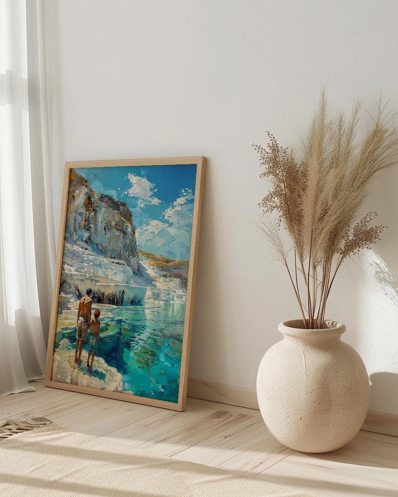 Pamukkale Turkey Poster, Father And Son Art - Travel Lover Gift