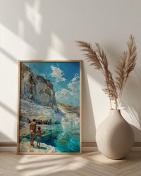 Pamukkale Turkey Poster, Father And Son Art - Travel Lover Gift