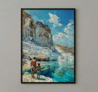 Pamukkale Turkey Poster, Father And Son Art - Travel Lover Gift