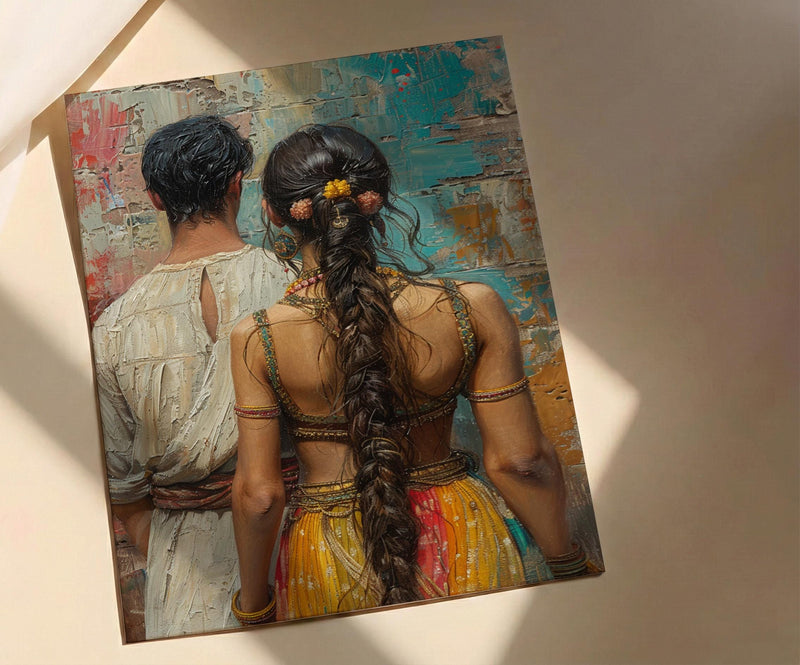 Indian Artisan Art Print, Father And Daughter Decor - Vibrant Culture Poster