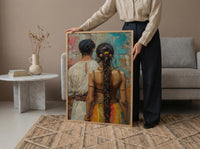 Indian Artisan Art Print, Father And Daughter Decor - Vibrant Culture Poster