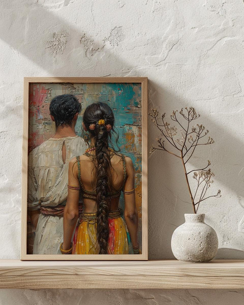 Indian Artisan Art Print, Father And Daughter Decor - Vibrant Culture Poster