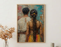 Indian Artisan Art Print, Father And Daughter Decor - Vibrant Culture Poster