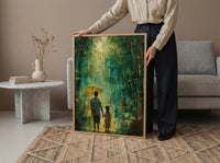 Bamboo Forest Art Print, Father And Daughter Poster - Serene Nature Decor