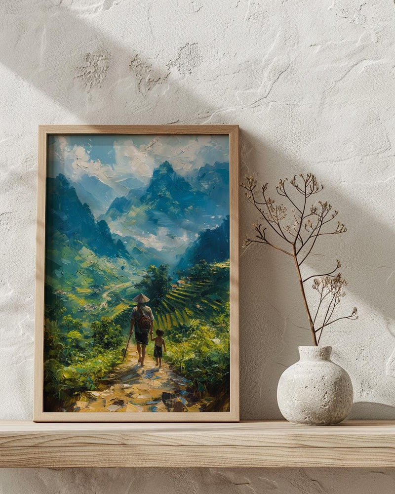 Vietnam Landscape Art Print, Father And Son Poster - Gift For Dad