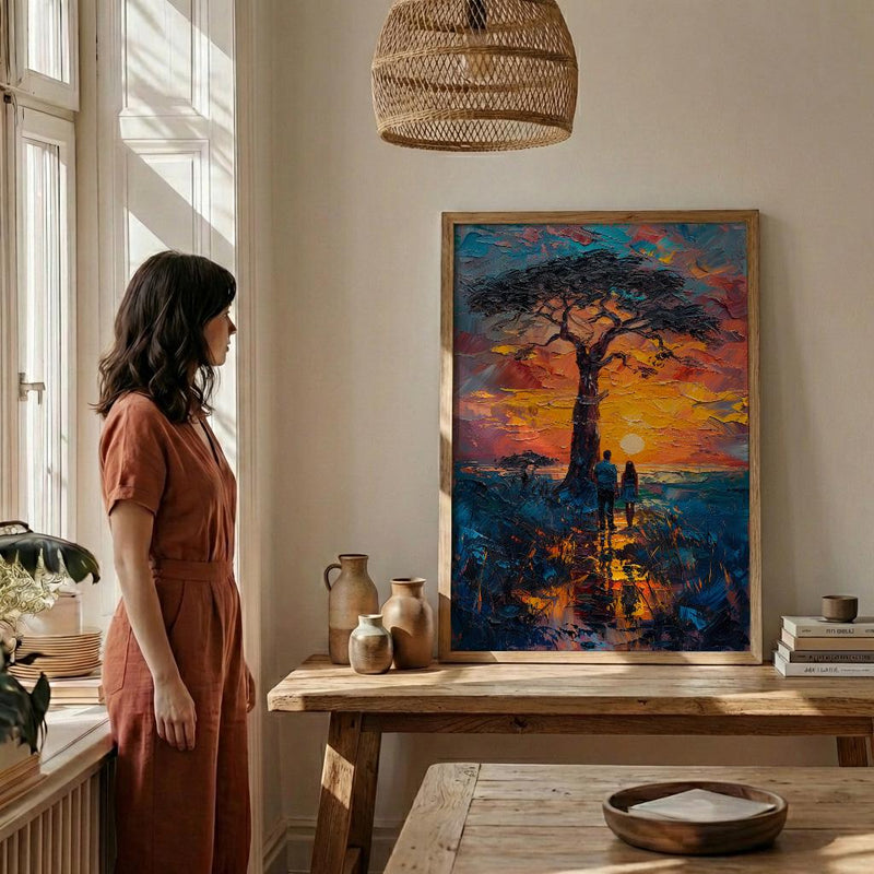 Baobab Tree Wall Art, Father And Daughter Print - Fathers Day Gift