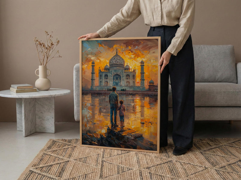 Taj Mahal Art Print, Father And Son Decor - Fathers Day Gift