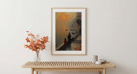 Varanasi Ghats Wall Art, Father And Child Decor - Spiritual River Print