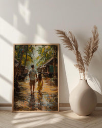 Hindu Temple Poster, Father And Son Decor - Gift For Dad