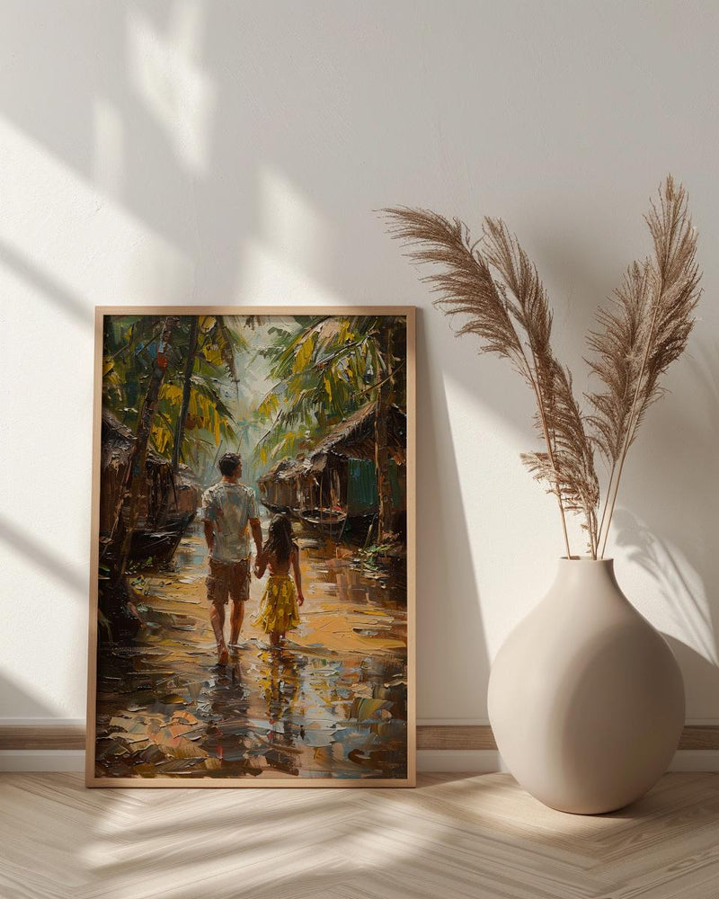 Hindu Temple Poster, Father And Son Decor - Gift For Dad