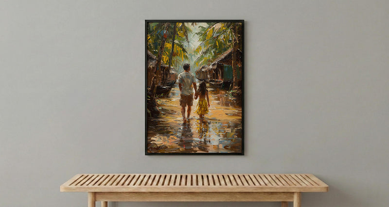 Hindu Temple Poster, Father And Son Decor - Gift For Dad