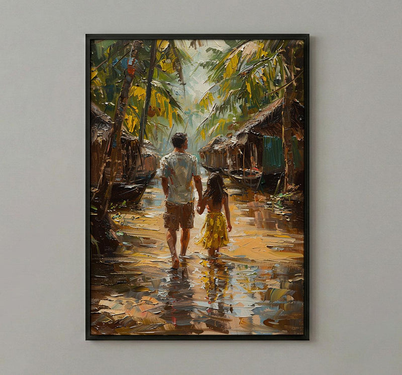 Hindu Temple Poster, Father And Son Decor - Gift For Dad