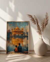 Golden Temple Poster, Father And Grandson Wall Decor - Historic Landmark Art