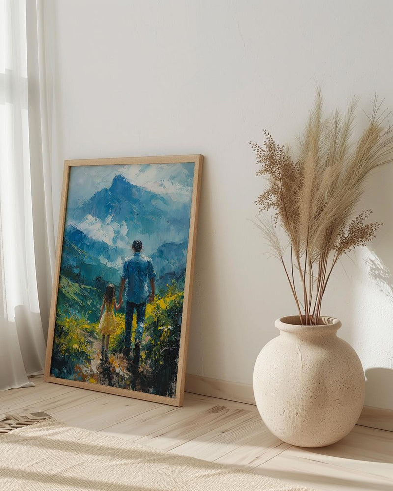 Darjeeling Tea Field Art Print, Father And Daughter Decor - Nature Dad Gift