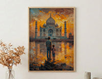 Taj Mahal Art Print, Father And Son Decor - Fathers Day Gift