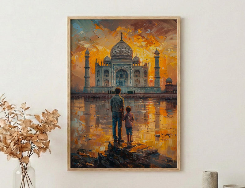 Taj Mahal Art Print, Father And Son Decor - Fathers Day Gift