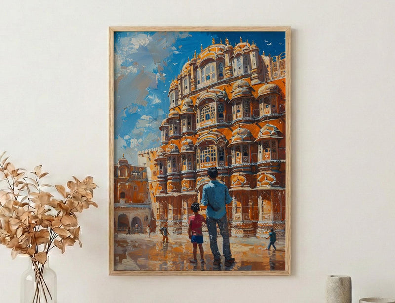 Hawa Mahal Wall Art, Father And Son Decor - Fathers Day Gift