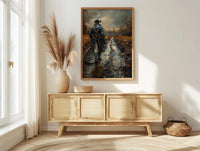 Minute Man Art Print, Colonial Farmer Decor - Historic Americana Landscape